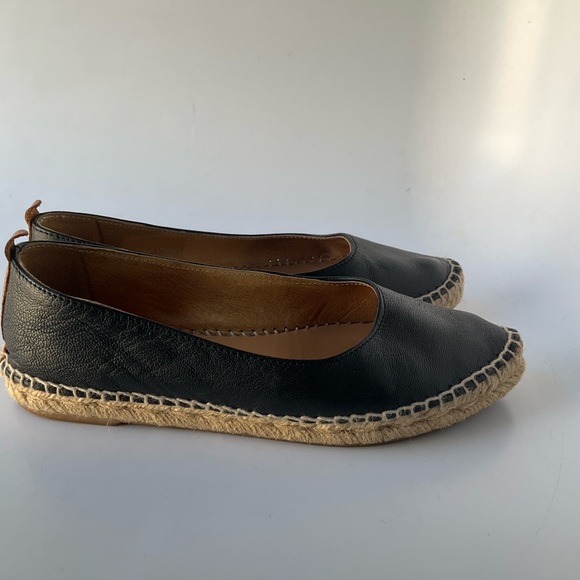 Matt Bernson Valencia Black Leather Espadrilles Size 6 Made in Spain - Picture 6 of 14